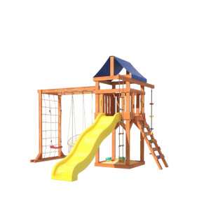 Детская площадка с сеткой для лазания, качелями лодочка и 3 в 1...